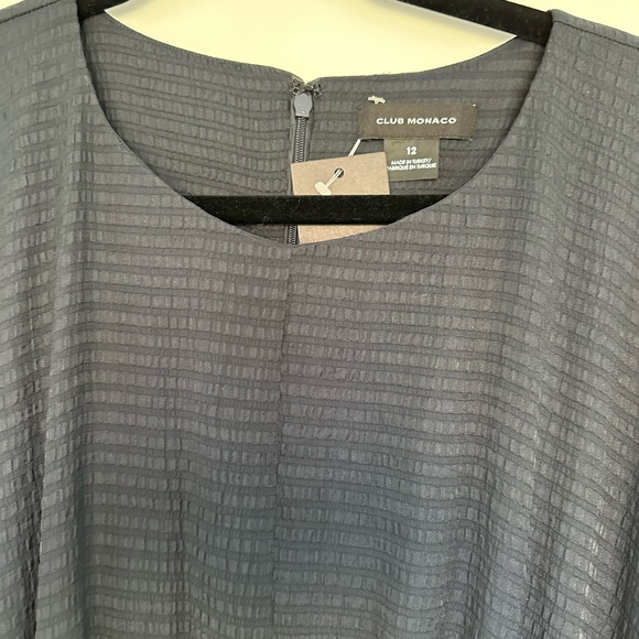 Club Monaco Swing Dress, Navy Textured - Picture 3 of 7